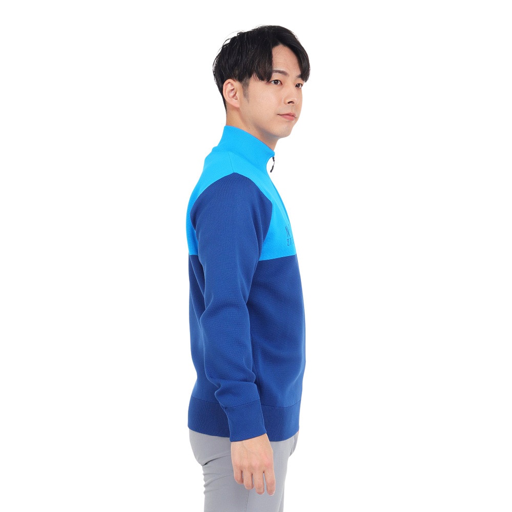 トミーアーマー（Tommy Armour）（メンズ）ゴルフウェア Tech ニット 長袖ハーフジップ TAPLU23F030004 BLU