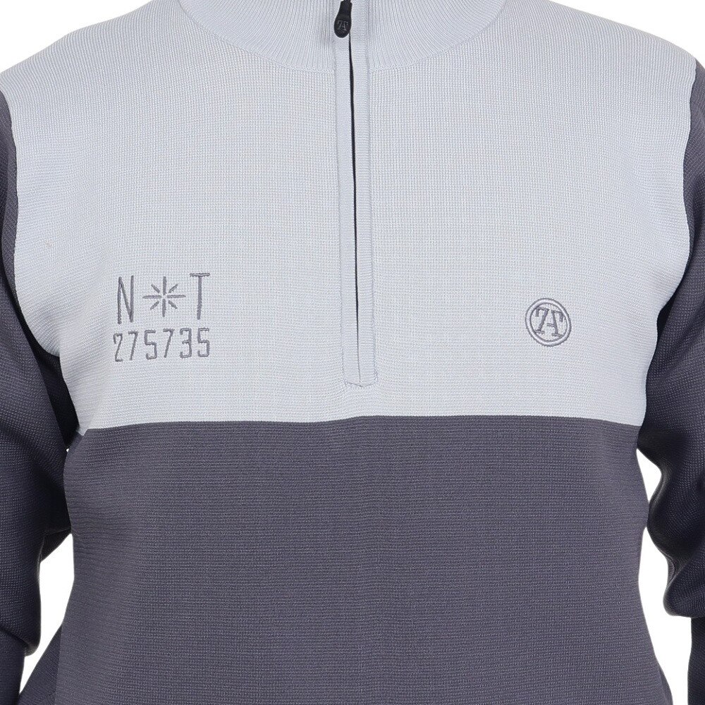 トミーアーマー（Tommy Armour）（メンズ）ゴルフウェア Tech ニット 長袖ハーフジップ TAPLU23F030004 GRY