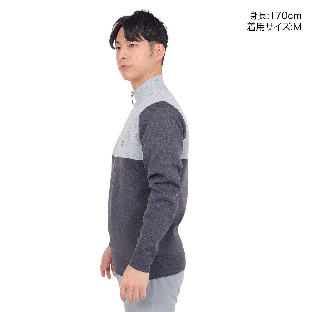 トミーアーマー（Tommy Armour）（メンズ）ゴルフウェア Tech ニット 長袖ハーフジップ TAPLU23F030004 GRY