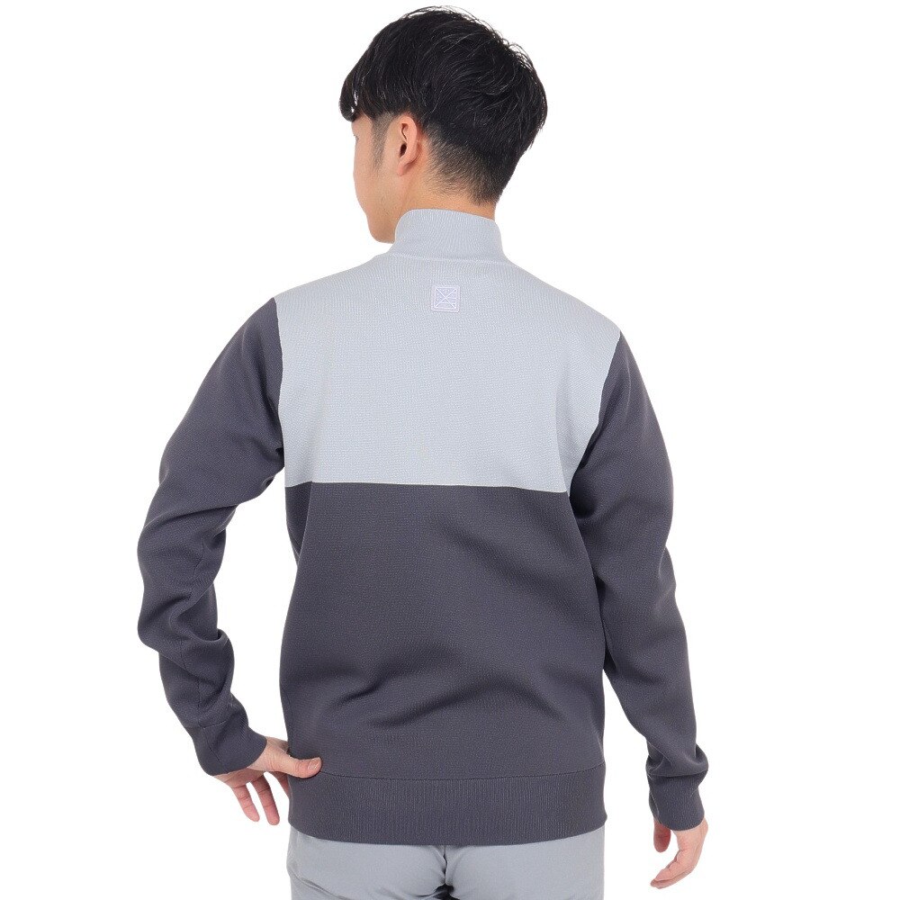 トミーアーマー（Tommy Armour）（メンズ）ゴルフウェア Tech ニット 長袖ハーフジップ TAPLU23F030004 GRY