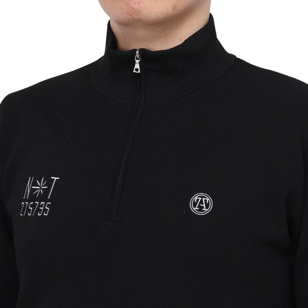 トミーアーマー（Tommy Armour）（メンズ）ゴルフウェア 長袖 ハーフジップ モックネックニット TASL24S030002 BLK