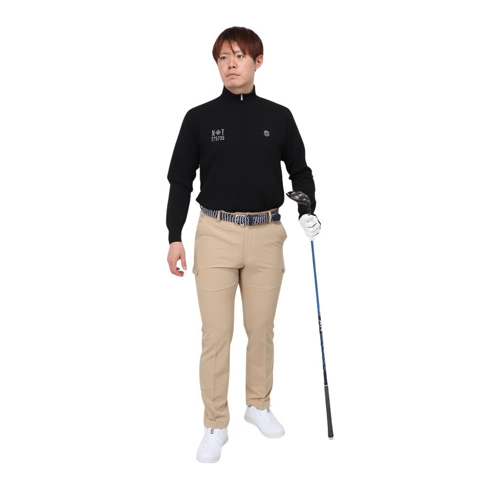 トミーアーマー（Tommy Armour）（メンズ）ゴルフウェア 長袖 ハーフジップ モックネックニット TASL24S030002 BLK