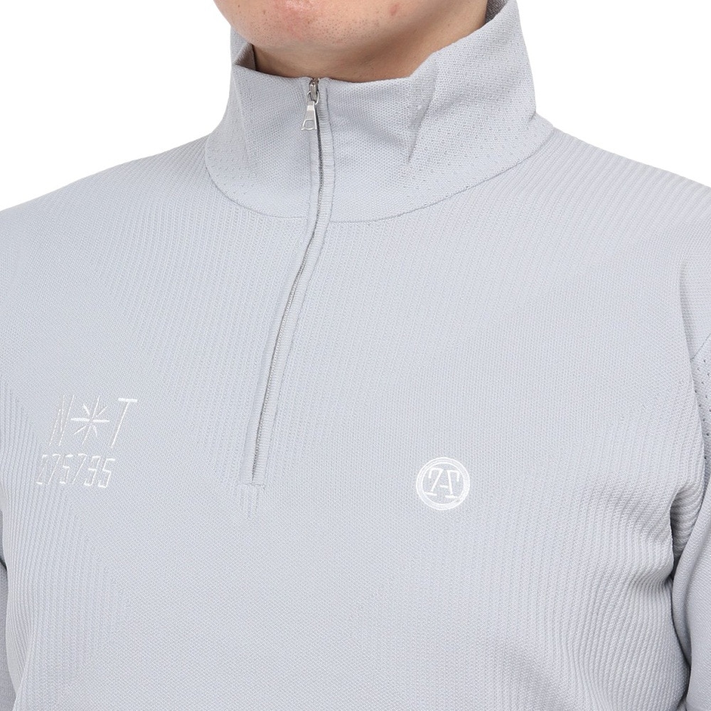 トミーアーマー（Tommy Armour）（メンズ）ゴルフウェア 長袖 ハーフジップ モックネックニット TASL24S030002 GRY