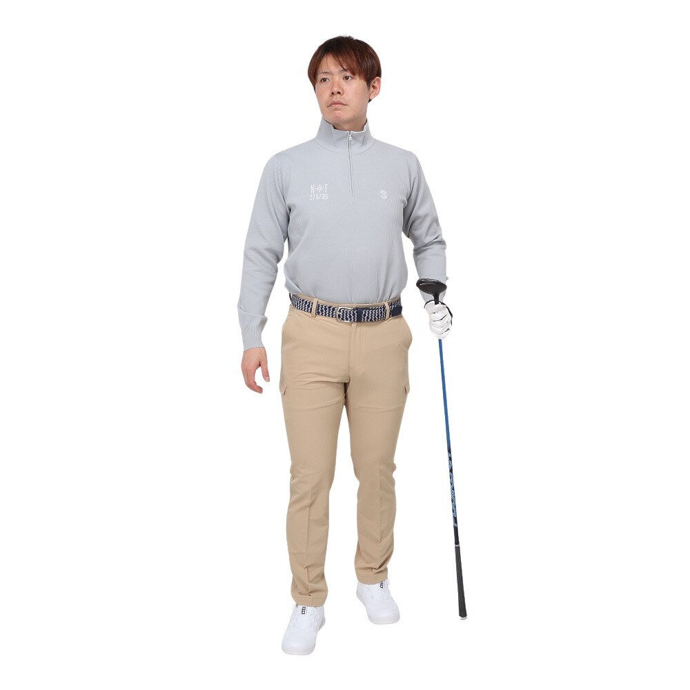 トミーアーマー（Tommy Armour）（メンズ）ゴルフウェア 長袖 ハーフジップ モックネックニット TASL24S030002 GRY