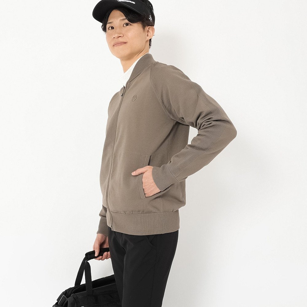 トミーアーマー（Tommy Armour）（メンズ）ゴルフウェア 長袖 フルジップニットブルゾン TASL25F030001 KHK