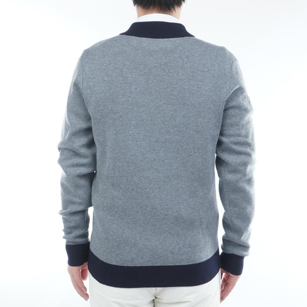 トミーヒルフィガーゴルフ（TOMMY HILFIGER GOLF）（メンズ）ゴルフ フロントロゴ ハーフジップ モックネックニット 長袖 THMA587-GRY