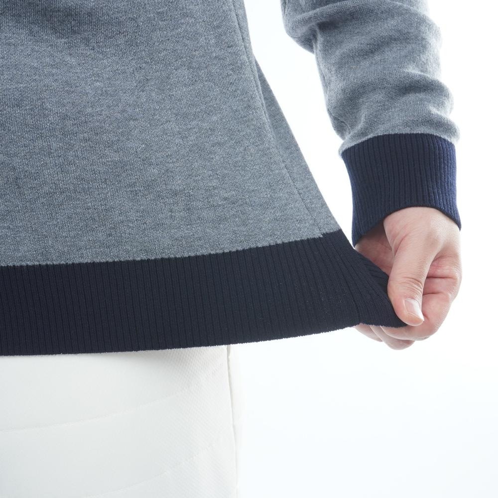 トミーヒルフィガーゴルフ（TOMMY HILFIGER GOLF）（メンズ）ゴルフ フロントロゴ ハーフジップ モックネックニット 長袖 THMA587-GRY