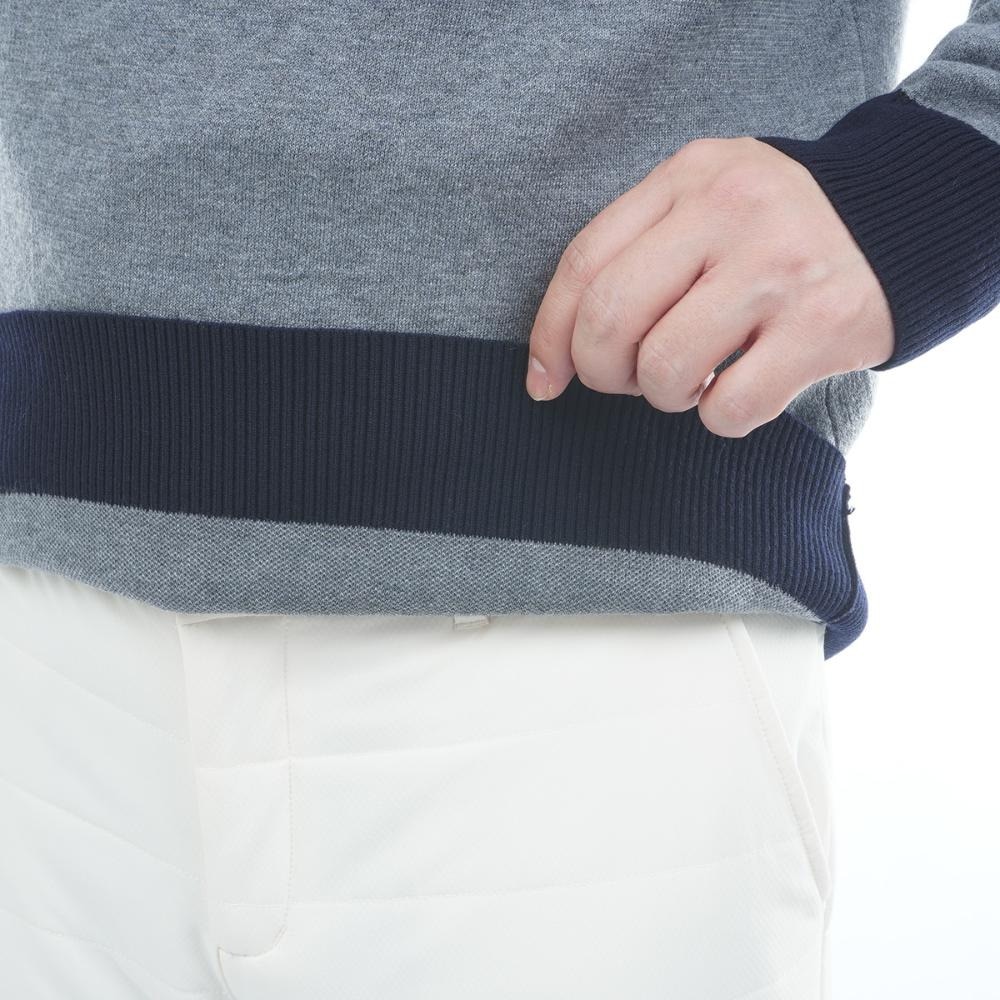 トミーヒルフィガーゴルフ（TOMMY HILFIGER GOLF）（メンズ）ゴルフ フロントロゴ ハーフジップ モックネックニット 長袖 THMA587-GRY