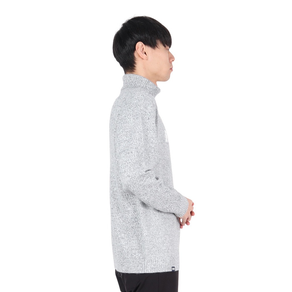 ROSASEN（メンズ）ゴルフウェア ミックスツイード インターシャニット 長袖セーター 044-12011-013-24AW