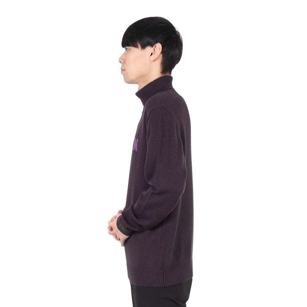 ROSASEN（メンズ）ゴルフウェア ミックスツイード インターシャニット 長袖セーター 044-12011-083-24AW