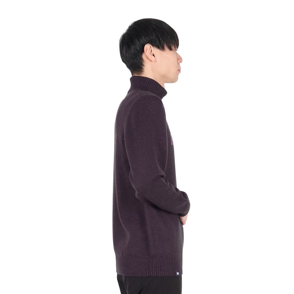 ROSASEN（メンズ）ゴルフウェア ミックスツイード インターシャニット 長袖セーター 044-12011-083-24AW
