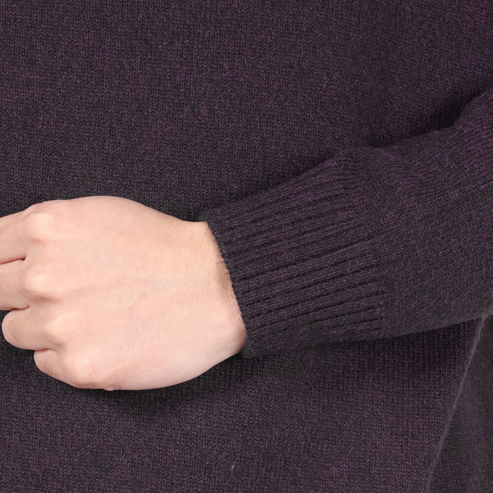 ROSASEN（メンズ）ゴルフウェア ミックスツイード インターシャニット 長袖セーター 044-12011-083-24AW
