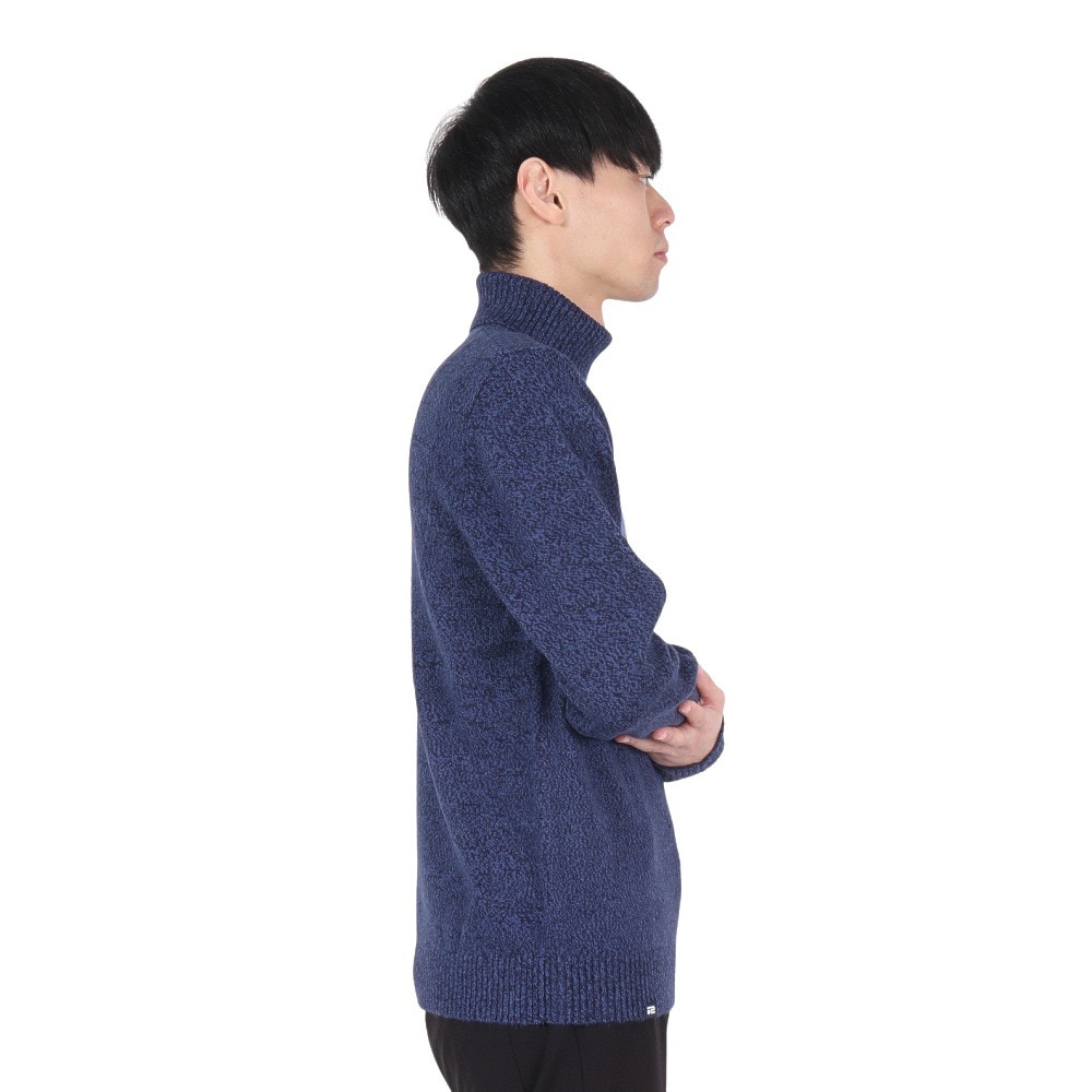 ROSASEN（メンズ）ゴルフウェア ミックスツイード インターシャニット 044-12011-098-24AW