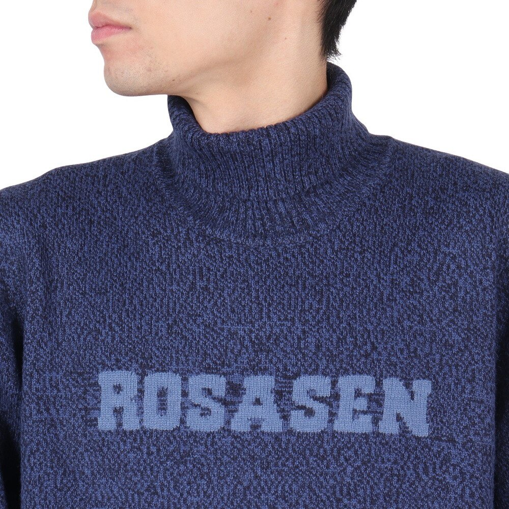 ROSASEN（メンズ）ゴルフウェア ミックスツイード インターシャニット 044-12011-098-24AW