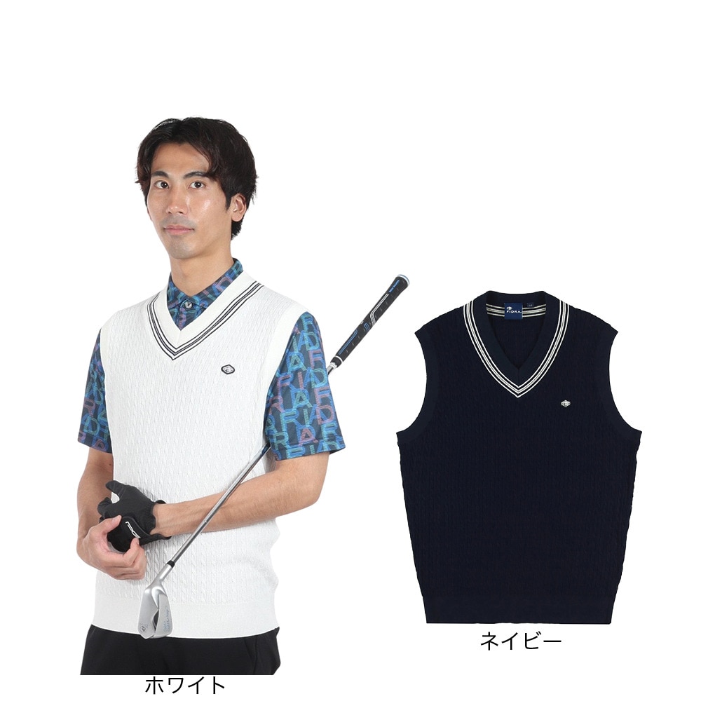 フィドラ（FIDRA）（メンズ）ゴルフウェア ニットベスト FD5RTK15 WHT