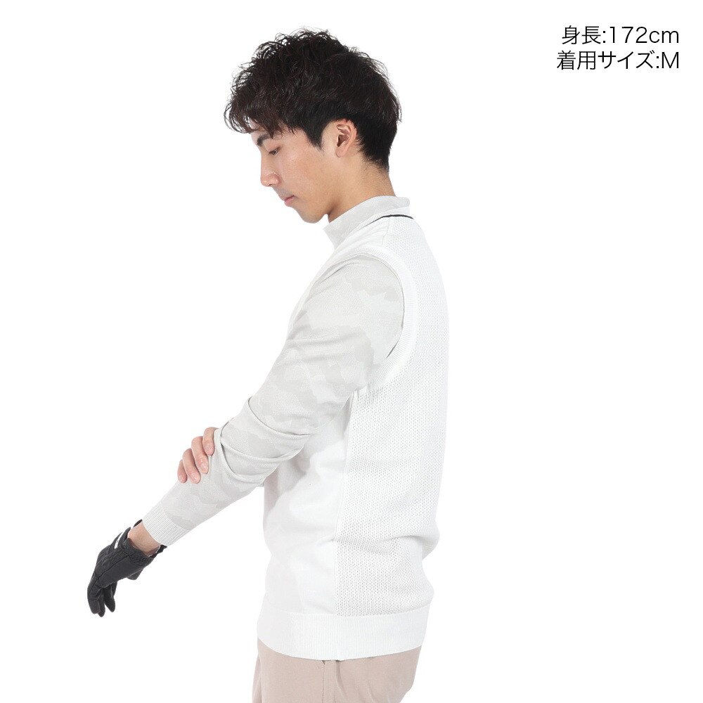 マンシングウエア（MUNSING WEAR）（メンズ）ゴルフウェア VネックニットVT MGMXJL82 WH00