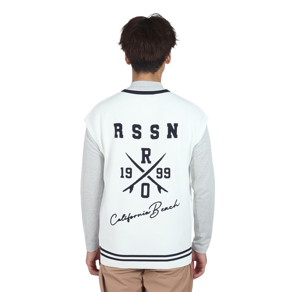 ROSASEN（メンズ）ゴルフウェア インターシャニットベスト 044-42871-005-24AW