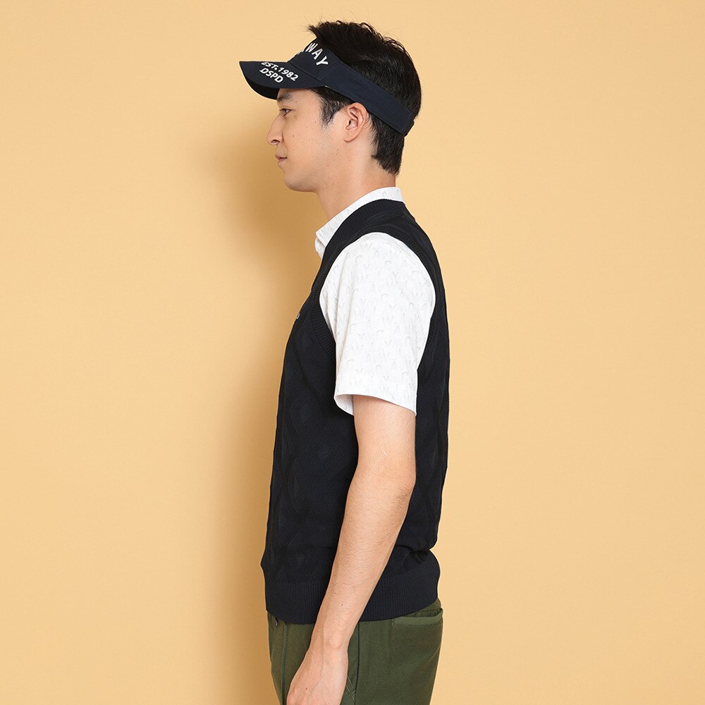 Callaway - coco 未使用品 キャロウェイ Callaway メンズ ベスト LL ブラック Vネック ニット ケーブル編み キャロウェイ（CALLAWAY）（メンズ）ゴルフウェア Vネックニット