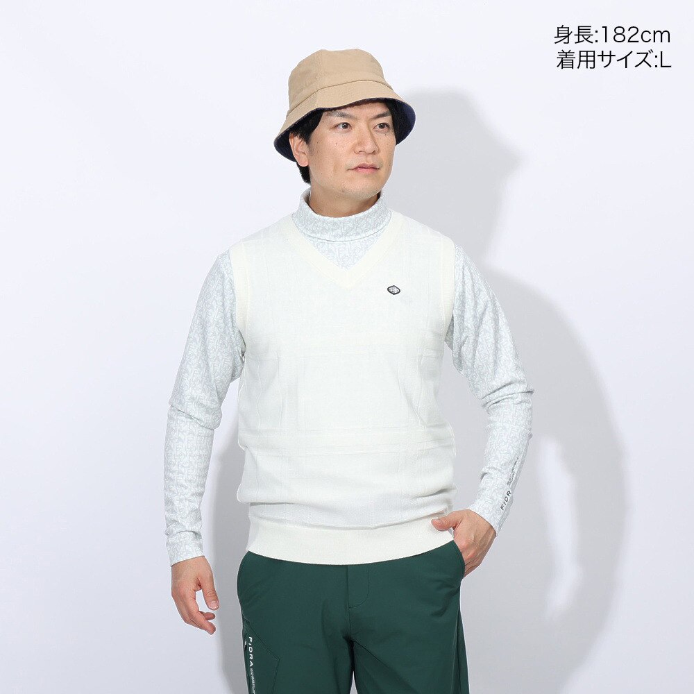 フィドラ（FIDRA）（メンズ）ゴルフウェア 軽量 Vネックベスト FD5STK02 WHT