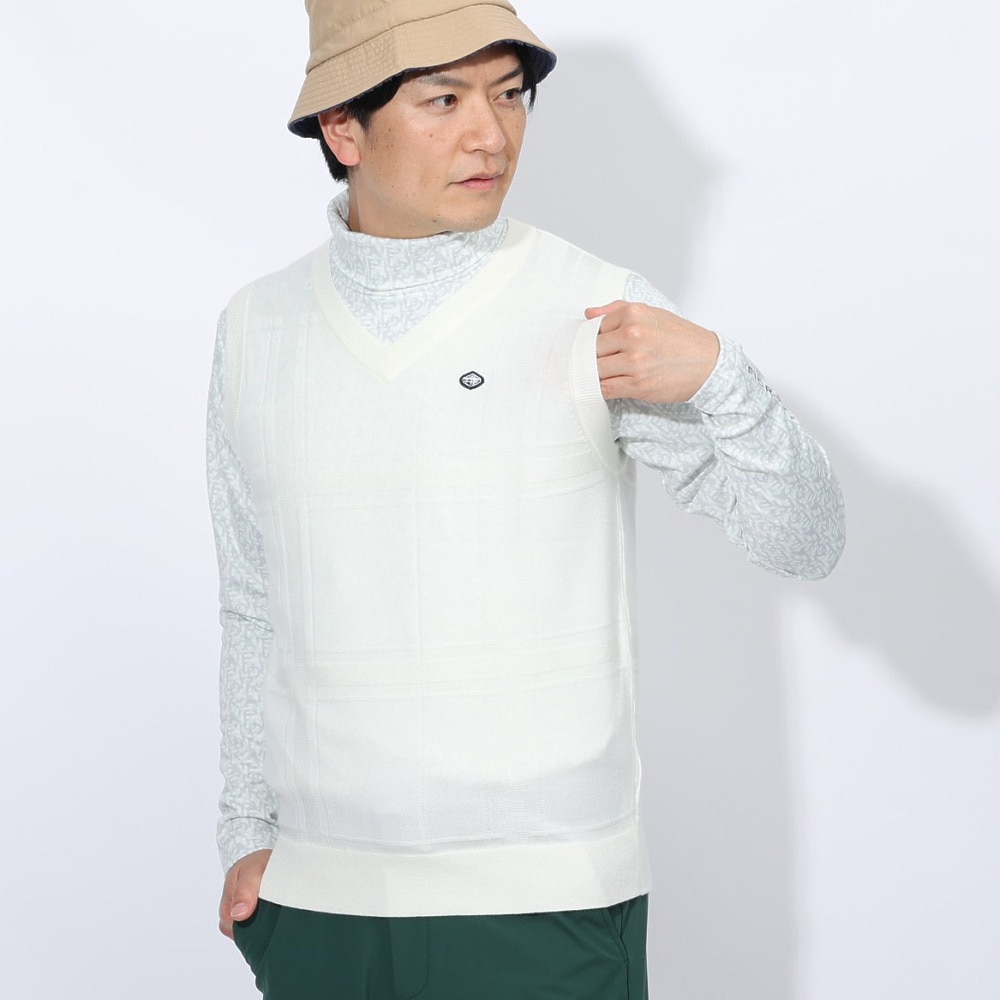 フィドラ（FIDRA）（メンズ）ゴルフウェア 軽量 Vネックベスト FD5STK02 WHT