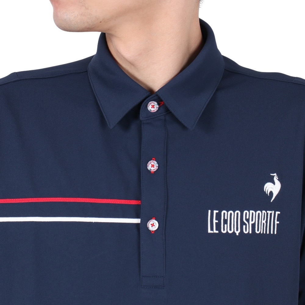 ルコックスポルティフ（lecoqsportif）（メンズ）ゴルフウェア 吸汗速乾 鹿の子 長袖シャツ LG5SLS00M NV00