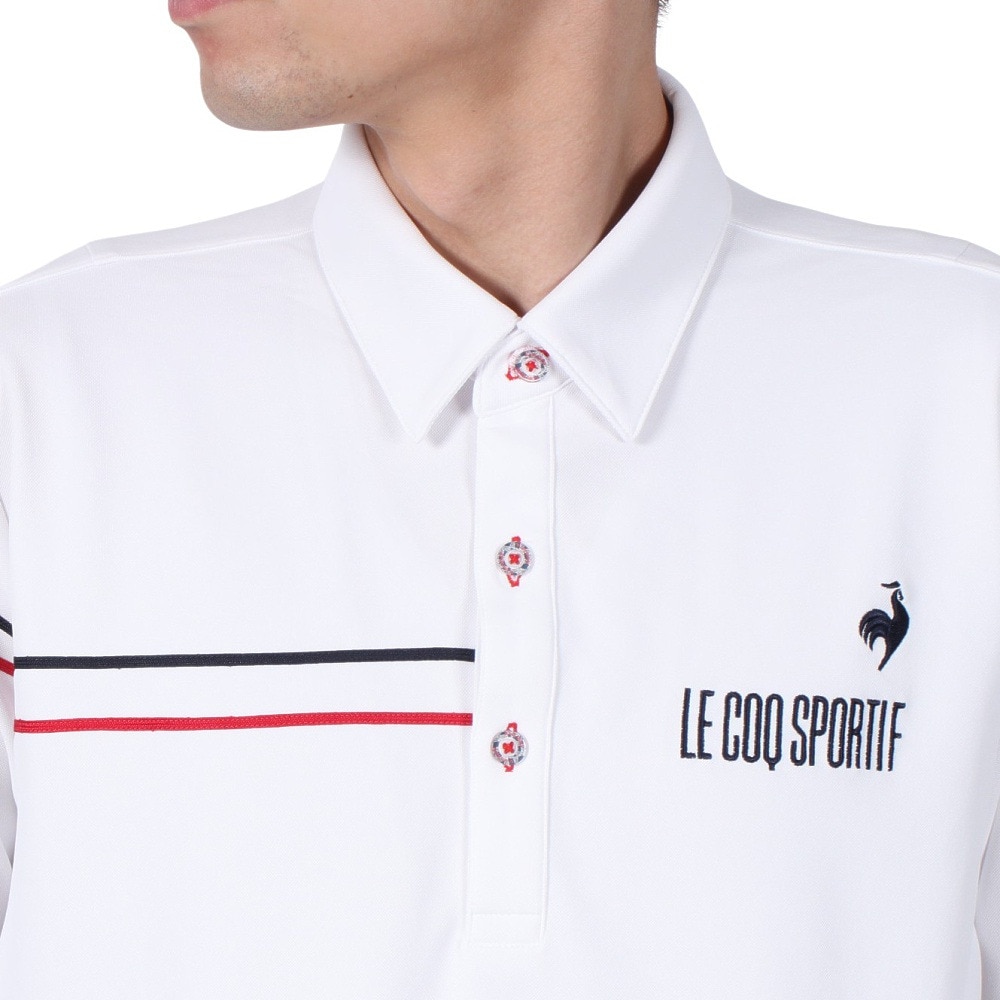 ルコックスポルティフ（lecoqsportif）（メンズ）ゴルフウェア 吸汗速乾 鹿の子 長袖シャツ LG5SLS00M WH00