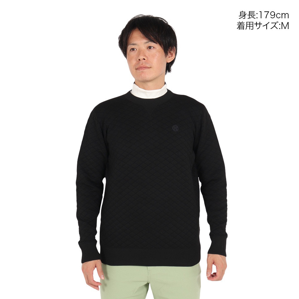 トミーアーマー（Tommy Armour）（メンズ）ゴルフウェア 長袖スウェット キルティング クルーネック TASL24F030007 BLK