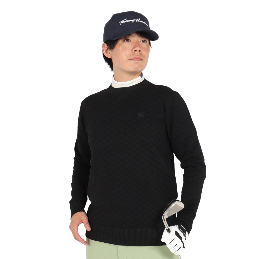 トミーアーマー（Tommy Armour）（メンズ）ゴルフウェア 長袖スウェット キルティング クルーネック TASL24F030007 BLK