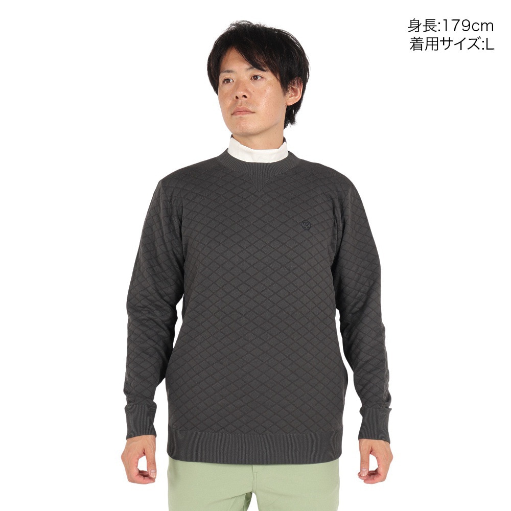 トミーアーマー（Tommy Armour）（メンズ）ゴルフウェア 長袖スウェット キルティング クルーネックニット TASL24F030007 CGRY