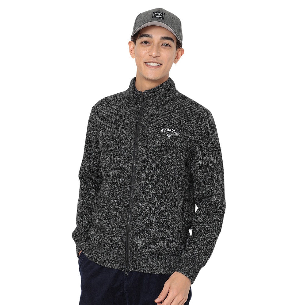 CALLAWAY キャロウェイ 裏地付きニットジャケットLsizeゴルフウェア キャロウェイ（CALLAWAY）（メンズ）ゴルフウェア 裏地付きフルジップ