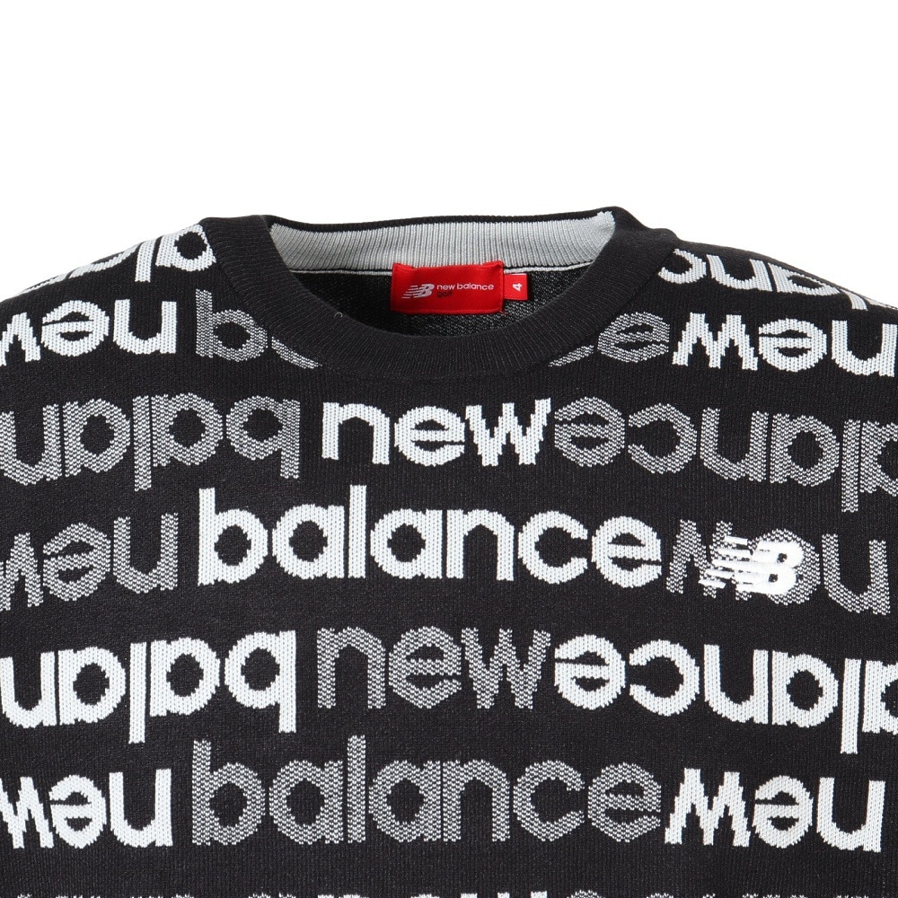 ニューバランス（new balance）（メンズ）ゴルフウェア 吸湿発熱 長袖 クルーネック ニット プルオーバー 012-5270004-010