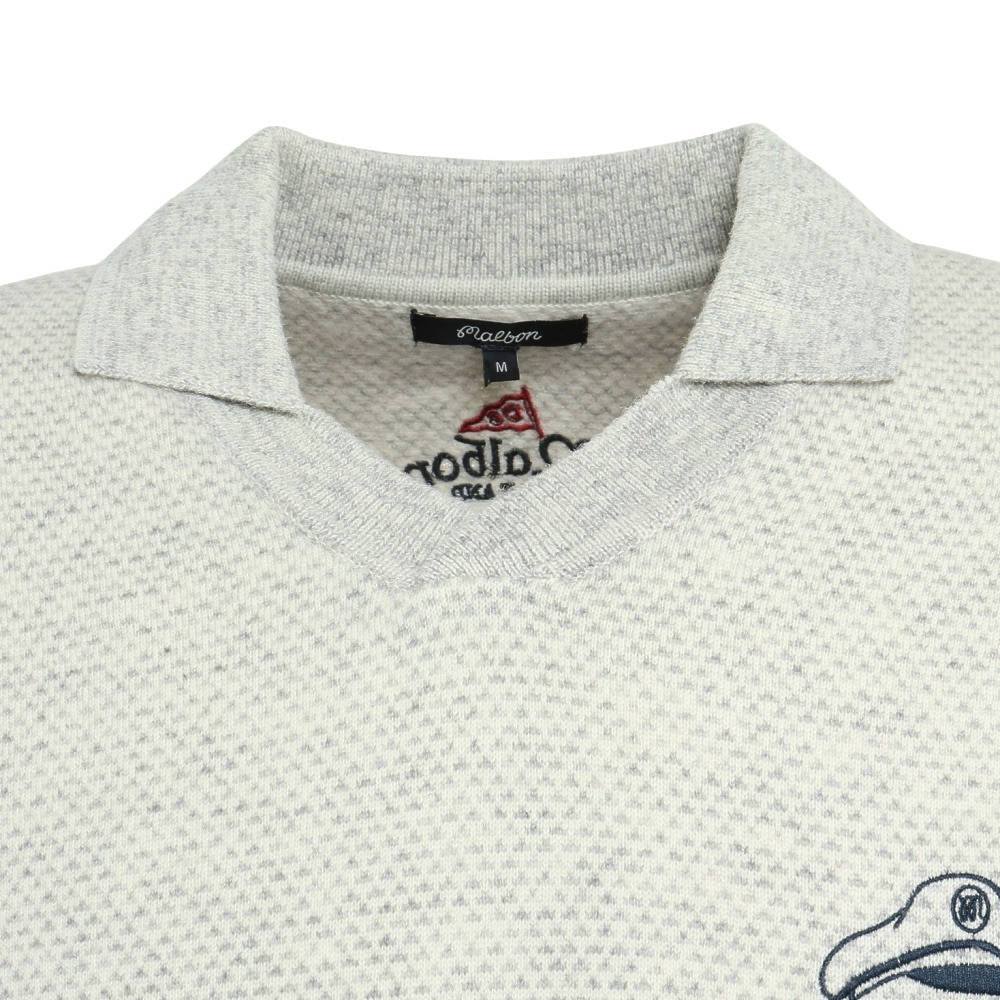 マルボンゴルフ（Malbon Glolf）（メンズ）ゴルフウェア セーター 半袖 ポロシャツ M-7533-IVR
