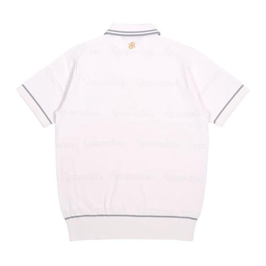 レザレクション（Resurrection）（メンズ）ゴルフウェア メッシュロゴ ニットポロシャツ BF12KNPS04-M WHT