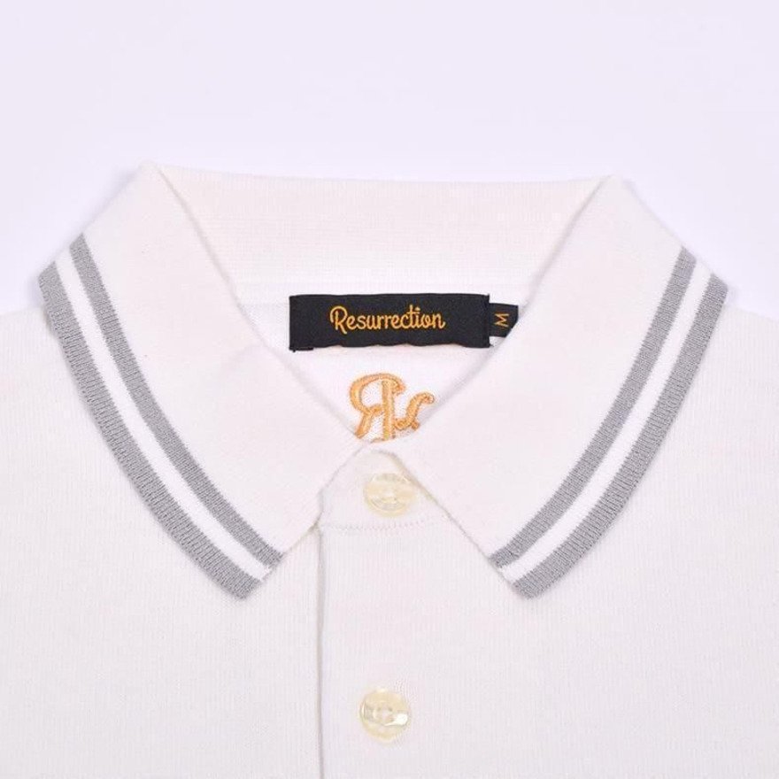 レザレクション（Resurrection）（メンズ）ゴルフウェア メッシュロゴ ニットポロシャツ BF12KNPS04-M WHT