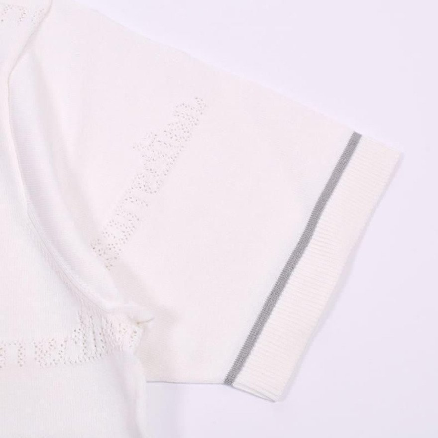 レザレクション（Resurrection）（メンズ）ゴルフウェア メッシュロゴ ニットポロシャツ BF12KNPS04-M WHT