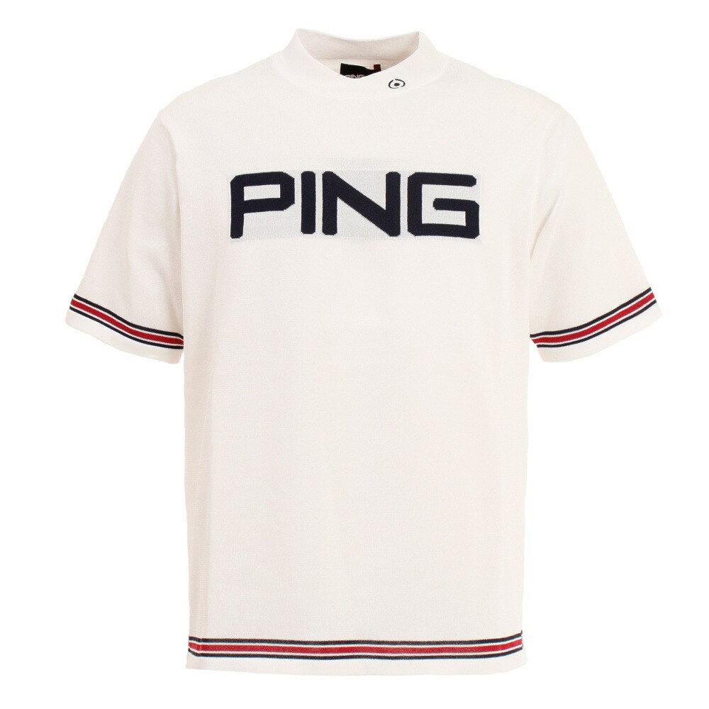 ピン（PING）（メンズ）ゴルフウェア ハイネック半袖ニット PINGビッグロゴ 621-2175300-030