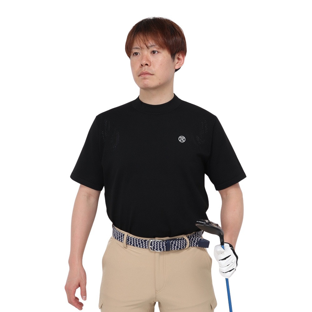 トミーアーマー（Tommy Armour）（メンズ）ゴルフウェア 半袖ニット モックネック TASL24S030003 BLK