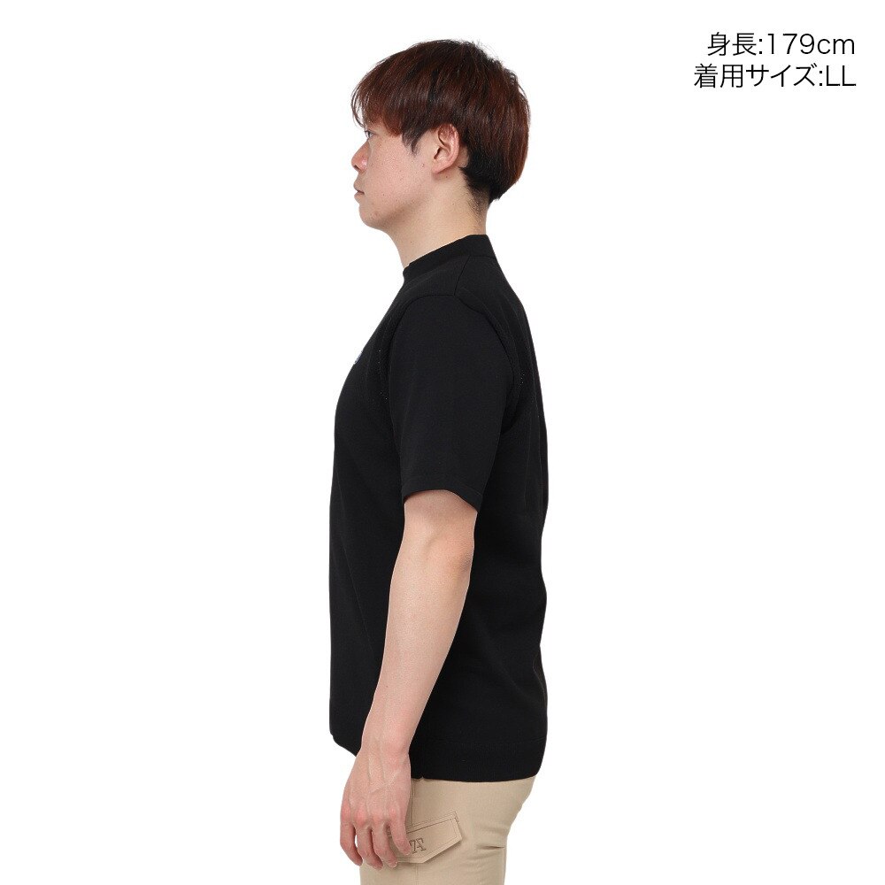 トミーアーマー（Tommy Armour）（メンズ）ゴルフウェア 半袖ニット モックネック TASL24S030003 BLK