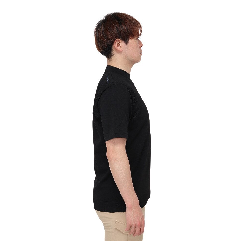 トミーアーマー（Tommy Armour）（メンズ）ゴルフウェア 半袖ニット モックネック TASL24S030003 BLK