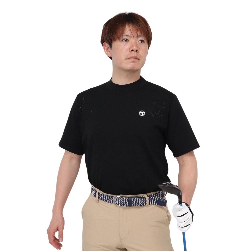 トミーアーマー（Tommy Armour）（メンズ）ゴルフウェア 半袖ニット モックネック TASL24S030003 BLK