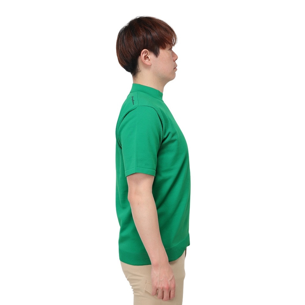 トミーアーマー（Tommy Armour）（メンズ）ゴルフウェア 半袖ニット モックネック TASL24S030003 GRN