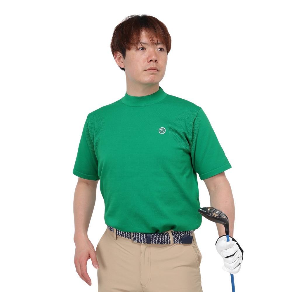 トミーアーマー（Tommy Armour）（メンズ）ゴルフウェア 半袖ニット モックネック TASL24S030003 GRN