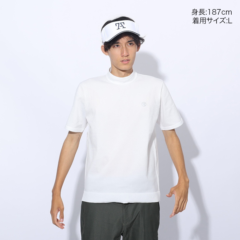 トミーアーマー（Tommy Armour）（メンズ）ゴルフウェア 半袖ニット モックネック TASL24S030003 WHT
