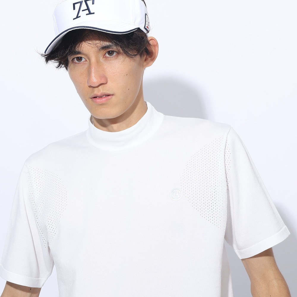 トミーアーマー（Tommy Armour）（メンズ）ゴルフウェア 半袖ニット モックネック TASL24S030003 WHT