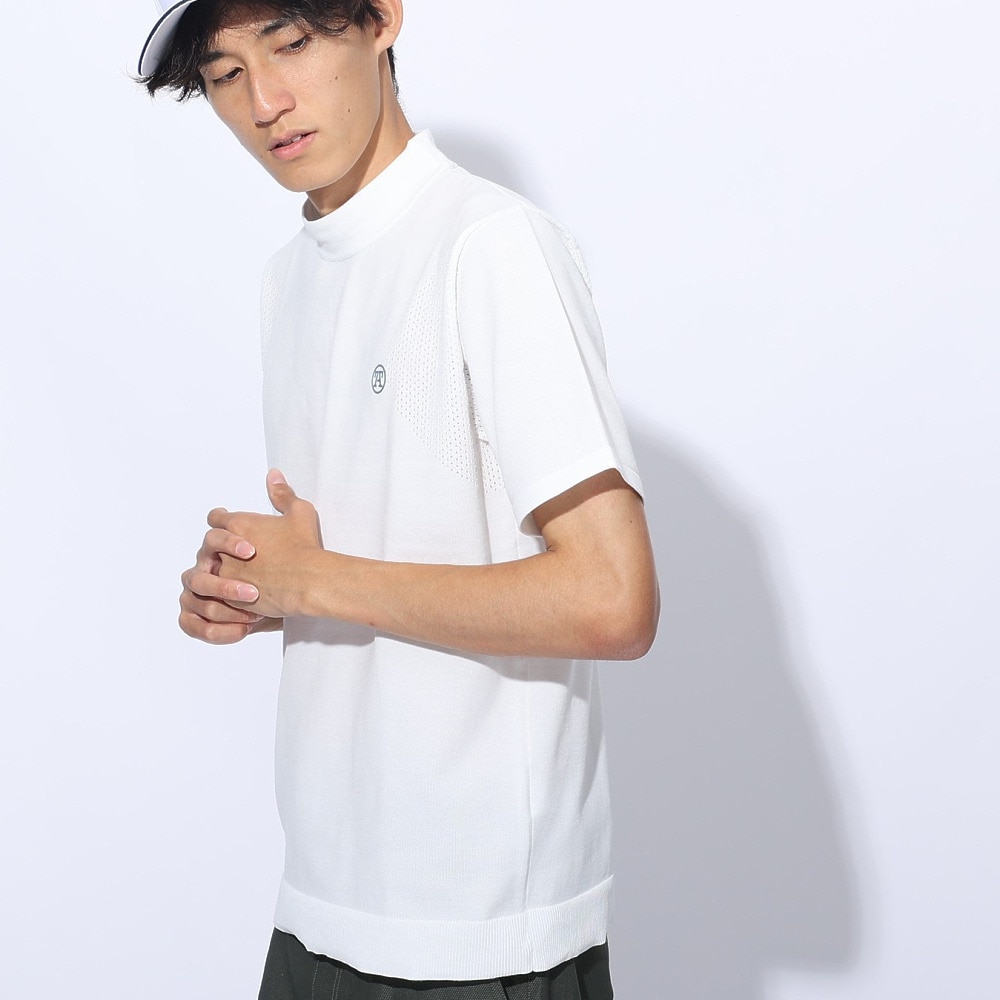 トミーアーマー（Tommy Armour）（メンズ）ゴルフウェア 半袖ニット モックネック TASL24S030003 WHT