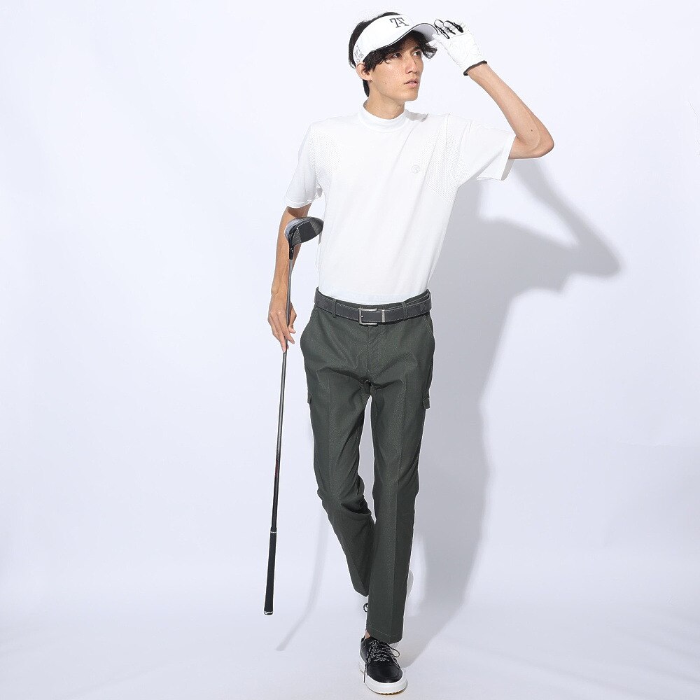 トミーアーマー（Tommy Armour）（メンズ）ゴルフウェア 半袖ニット モックネック TASL24S030003 WHT