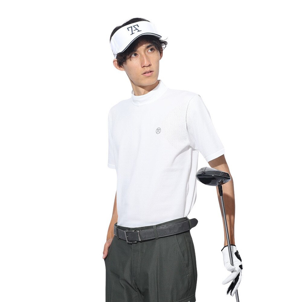 トミーアーマー（Tommy Armour）（メンズ）ゴルフウェア 半袖ニット モックネック TASL24S030003 WHT