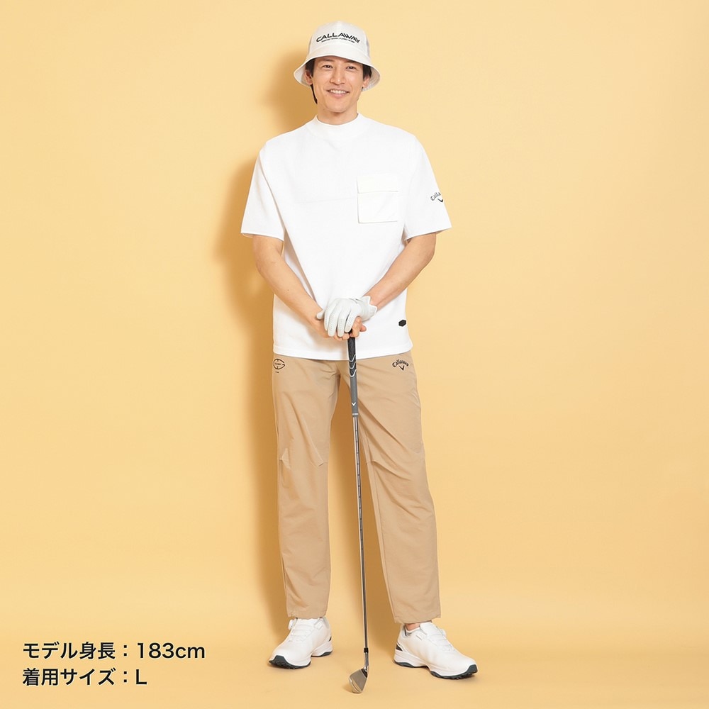 キャロウェイ（CALLAWAY）（メンズ）ゴルフウェア 半袖 カノコ編みニット モックネックシャツ C25134103-1030
