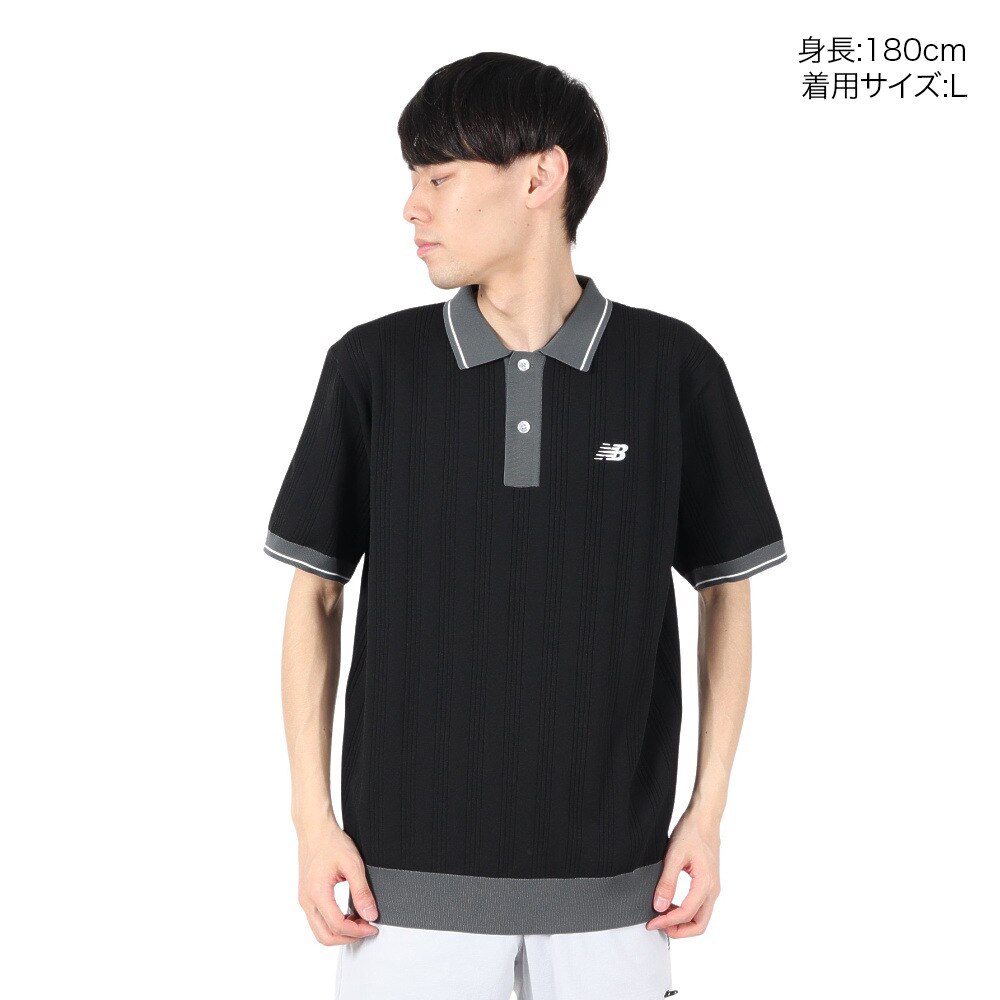 ニューバランス（new balance）（メンズ）ゴルフウェア ハーフスリーブ ニット ポロシャツ 012-5175001-010