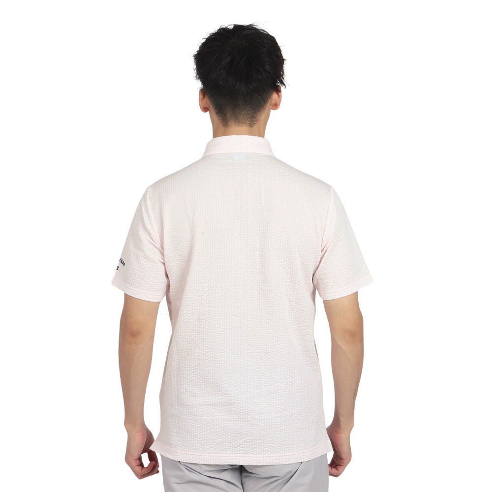 マンシングウエア（MUNSING WEAR）（メンズ）ゴルフウェア ストライプ サッカー半袖ポロシャツ MG5SHS83M PK00
